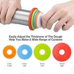 Adjustable Rolling Pin with Thickness Rings and Mat