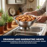 28cm Stainless Steel Colander - Heavy Duty Strainer