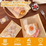 100Pcs Reusable Clear Window Food Bags