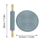 Silicone Rolling Pin with Non-Stick Baking Mat