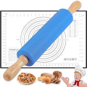 Stainless Steel Rolling Pin with Baking Mat