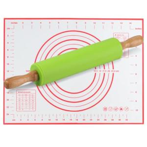 12-Inch Silicone Rolling Pin and Baking Mat Set