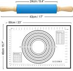 Stainless Steel Rolling Pin with Baking Mat
