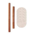 UKCOCO Wooden Rolling Pin Set with Steamer Mats