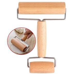 Wooden Pizza Dough Roller with Non-Stick Handle