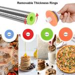 Adjustable Stainless Steel Rolling Pin with Thickness Rings