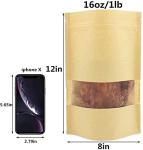 Acidea 100 Pcs Reusable Kraft Snack Bags