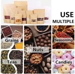 Acidea 100 Pcs Reusable Kraft Snack Bags