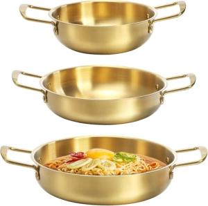 Set of 3 Stainless Steel Ramen Cooking Pots