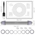 BELICOO Adjustable Rolling Pin with Silicone Mat Set