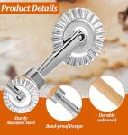 Stainless Steel Pasta Cutter Wheel with Oak Handle