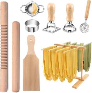 9-Piece Wooden Pasta Making Tool Set