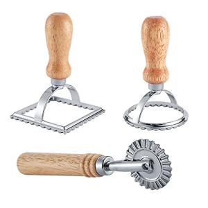 3-Piece Ravioli Cutter Set with Wooden Handle