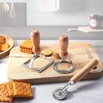3-Piece Ravioli Cutter Set with Wooden Handle