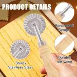 Ergonomic Pasta Cutter with Ravioli Wheel
