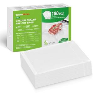Bonsenkitchen 180 Pcs Vacuum Sealer Bags, BPA-Free