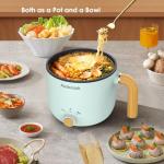 Portable Electric Hot Pot with Steamer, 1.5L