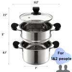 ZENFUN 1.6 Quart Stainless Steel Steamer with Lid