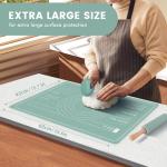 Wooden Rolling Pin and Baking Mat Set - 4 Pieces