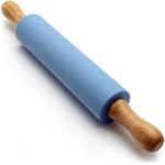 Silicone Rolling Pin with Wooden Handles - Blue