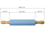 Silicone Rolling Pin with Wooden Handles - Blue