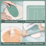 Wooden Rolling Pin and Baking Mat Set - 4 Pieces