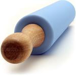 Silicone Rolling Pin with Wooden Handles - Blue