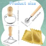 3-Piece Fluted Ravioli Cutters Set with Wooden Handle