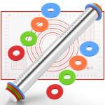 Adjustable Rolling Pin and Silicone Pastry Mat Set