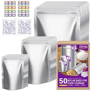 Mylar Food Storage Bags with Oxygen Absorbers (50 Pcs)