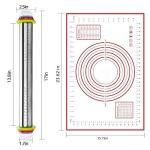 Adjustable Rolling Pin and Silicone Pastry Mat Set