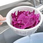 White Plastic Colander for Pasta and Vegetables