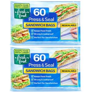 Re-sealable Food Storage Bags - 120 Count