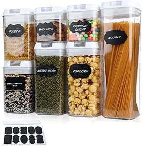 7pc Airtight Food Storage Container Set with Labels