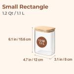 Clear Glass Storage Jar with Bamboo Lid 1.1L