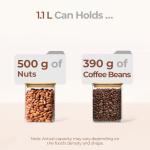 Clear Glass Storage Jar with Bamboo Lid 1.1L