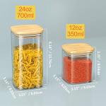 Airtight Glass Storage Jars with Bamboo Lids - 12 Pack