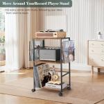 Bikoney Rolling Vinyl Record Storage Side Table