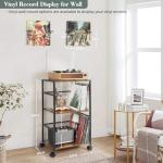 Bikoney Rolling Vinyl Record Storage Side Table