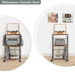 Bikoney Rolling Vinyl Record Storage Side Table