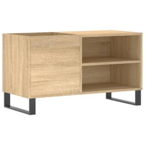 Sonoma Oak Vinyl Storage Cabinet with Iron Legs