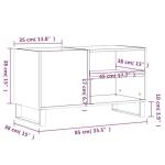 Sonoma Oak Vinyl Storage Cabinet with Iron Legs