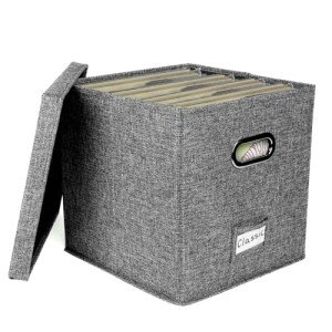 Vinyl Record Storage Box for 50+ Albums