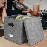 Vinyl Record Storage Box for 50+ Albums