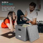 Vinyl Record Storage Box for 50+ Albums