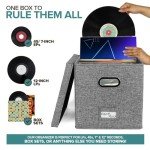 Vinyl Record Storage Box for 50+ Albums