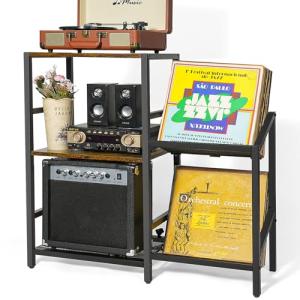 Vinyl Record Player Stand with 200 Album Storage