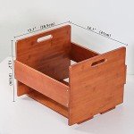 Bamboo Vinyl Record Storage Crate for 80 Albums