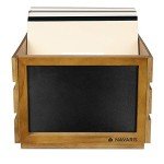 Wooden Vinyl Record Crate with Chalkboard Sign