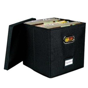 Huasean Vinyl Record Storage Box for 50 Albums